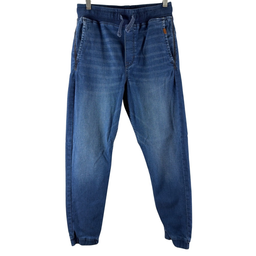 H&M Jogger &Denim Pants Med Wash Blue‎ Elastic Waist Drawstring Size 14Y+